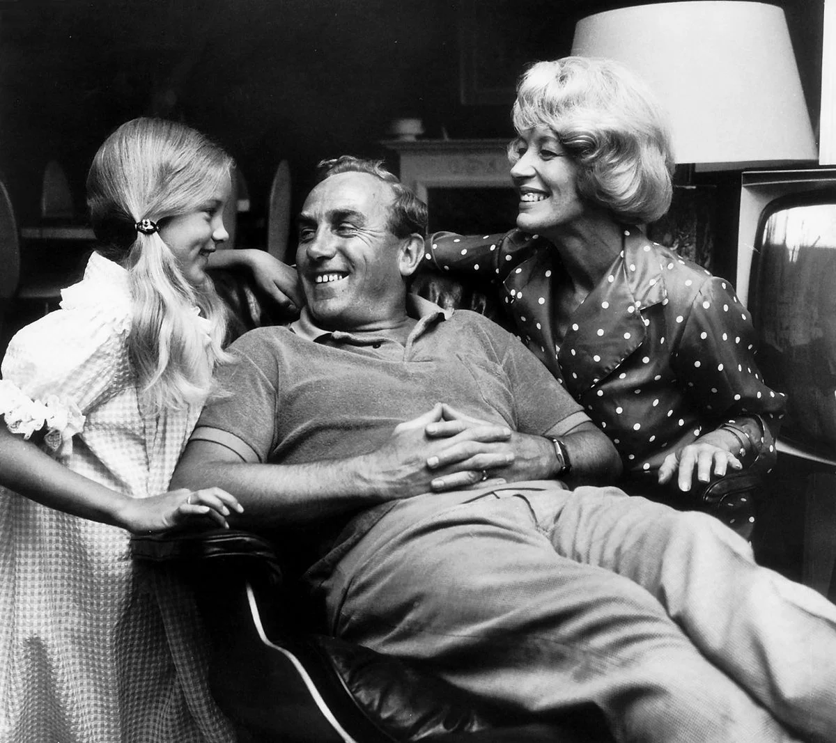 England legend Billy Wright with wife Joy and daughter June 1966  