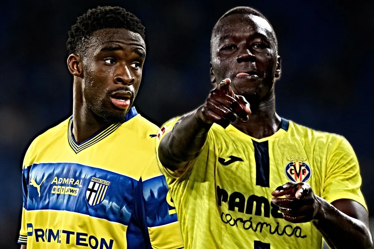 Mandela Keita of Parma (left) and Papa Gueye of Villarreal (right)