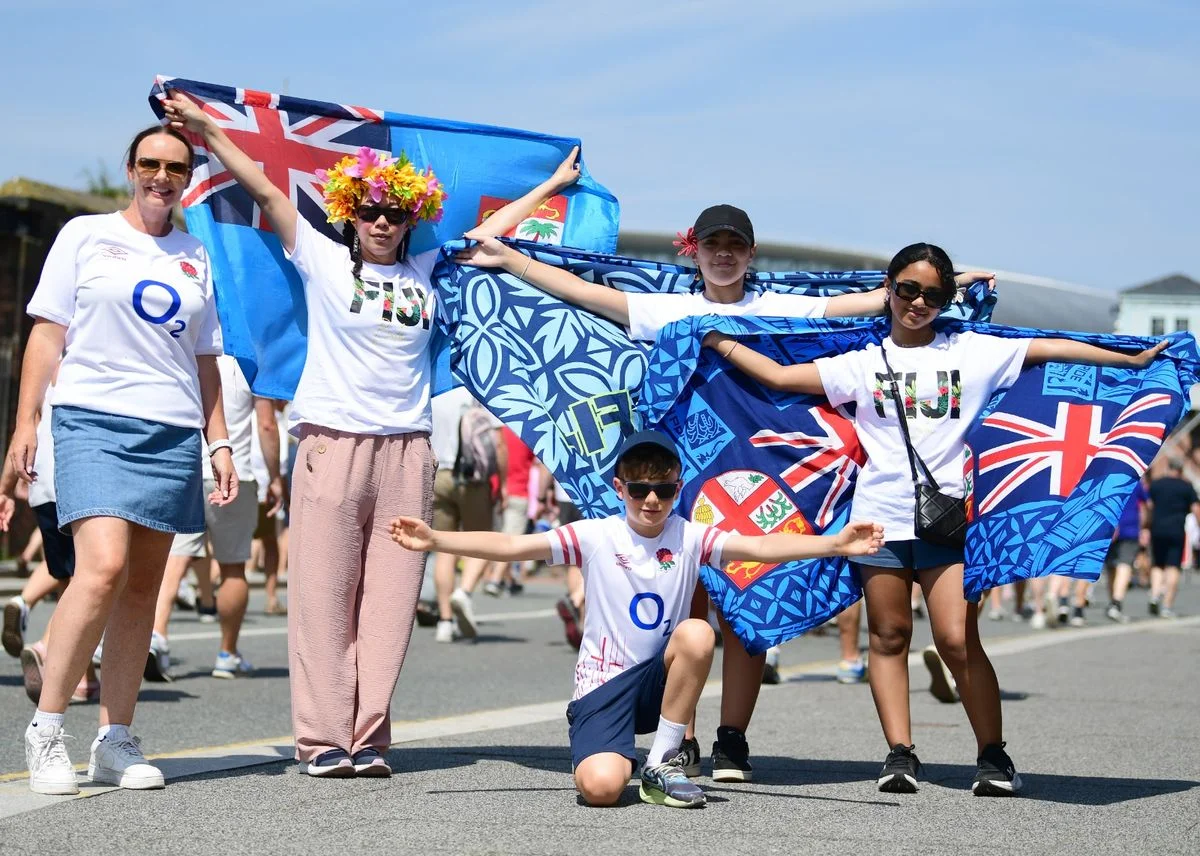 Rugby Union supporters head to Hill Dickinson Stadium for the international between Fiji and England. Image: Andy Teebay
