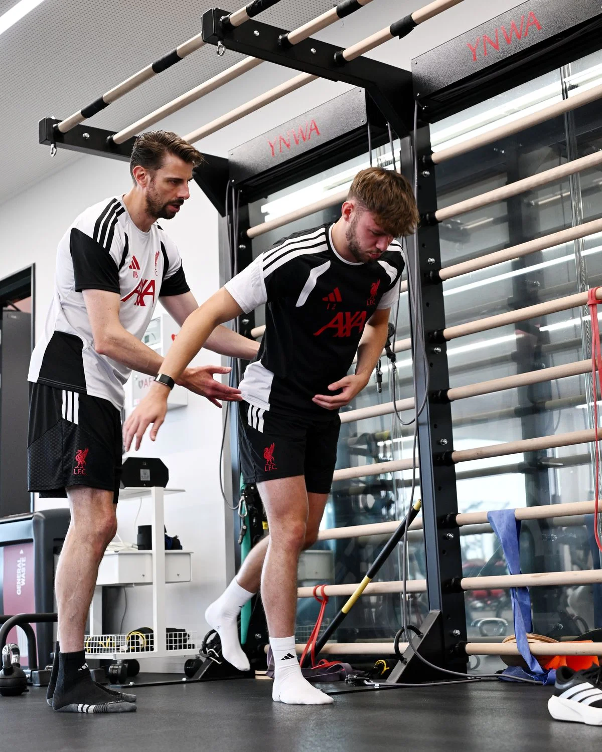 Conor Bradley of Liverpool at AXA Training Centre on July 7 2026 in Kirkby