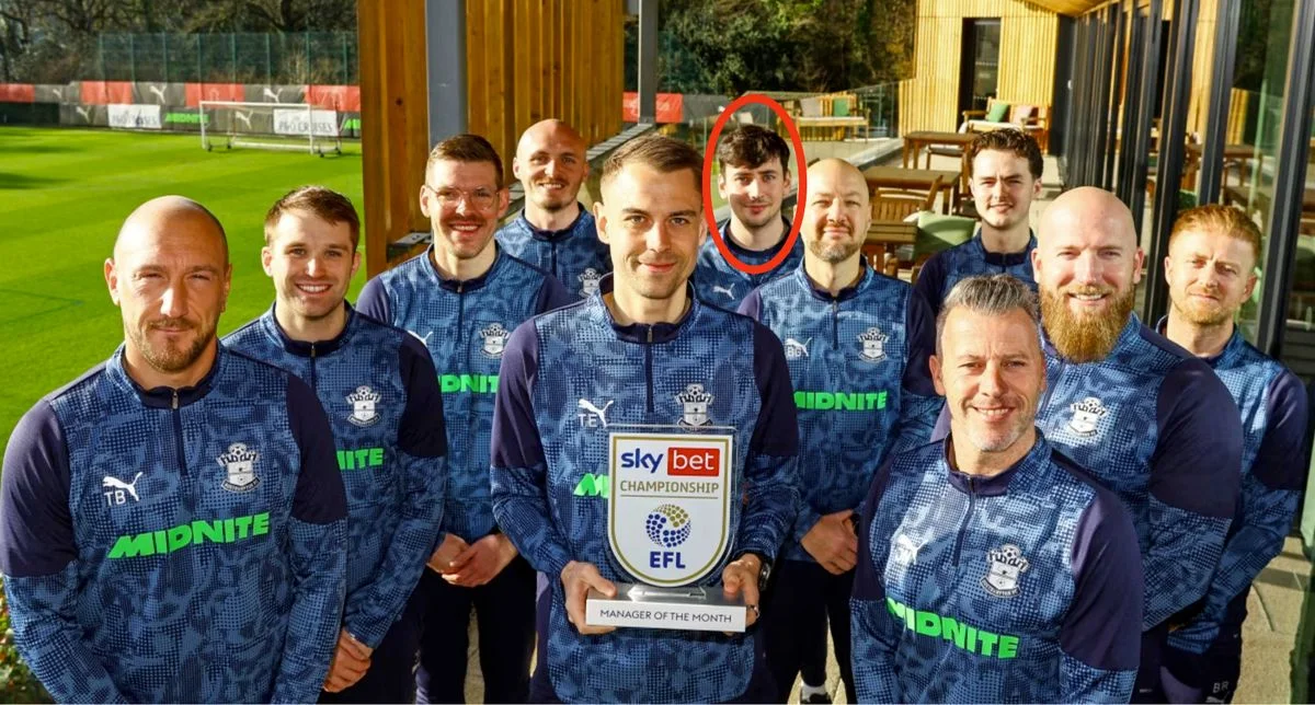 William Salt (circled) was part of the Southampton staff last term