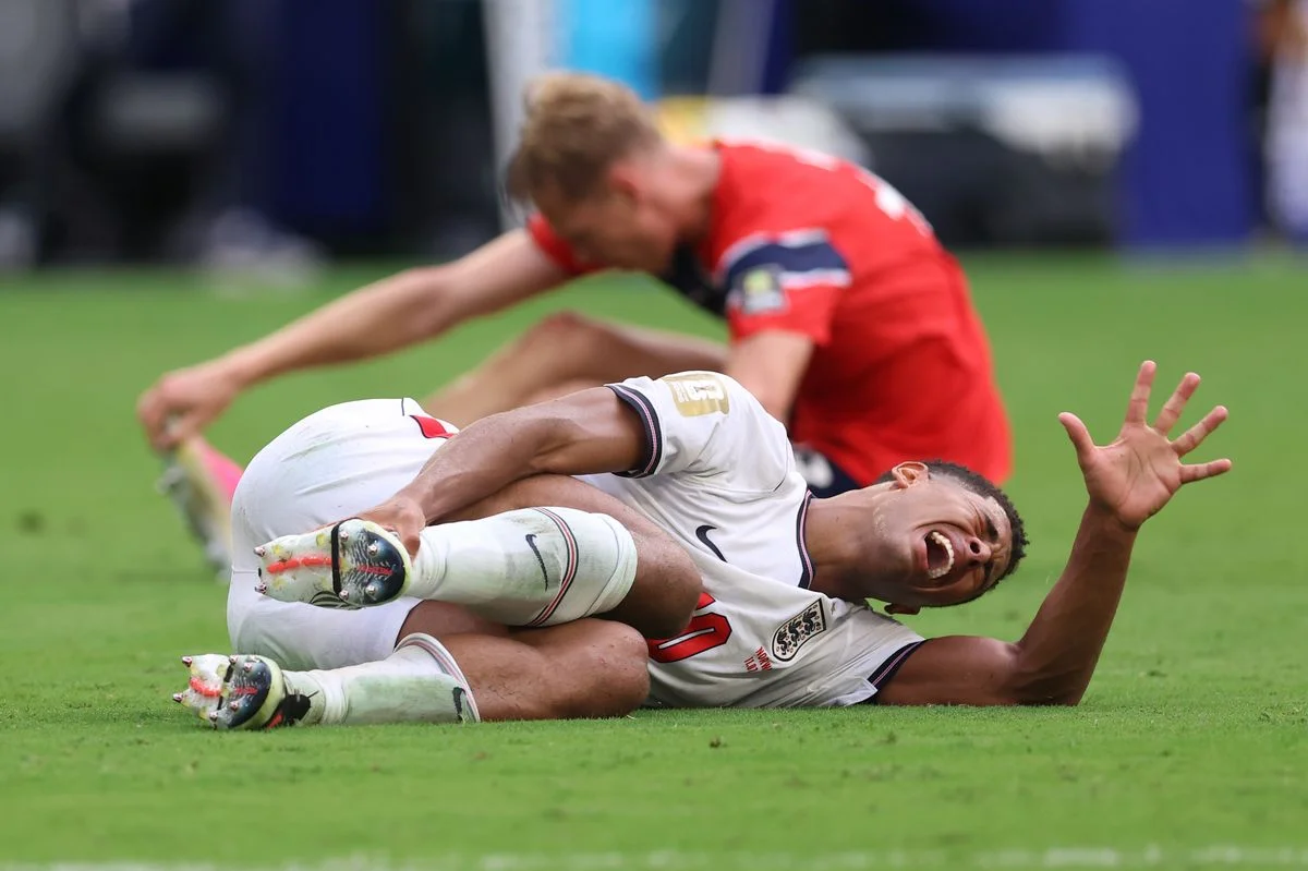 Jude Bellingham has sparked injury worries courtesy of his actions during and after England's World Cup quarter-final victory over Norway
