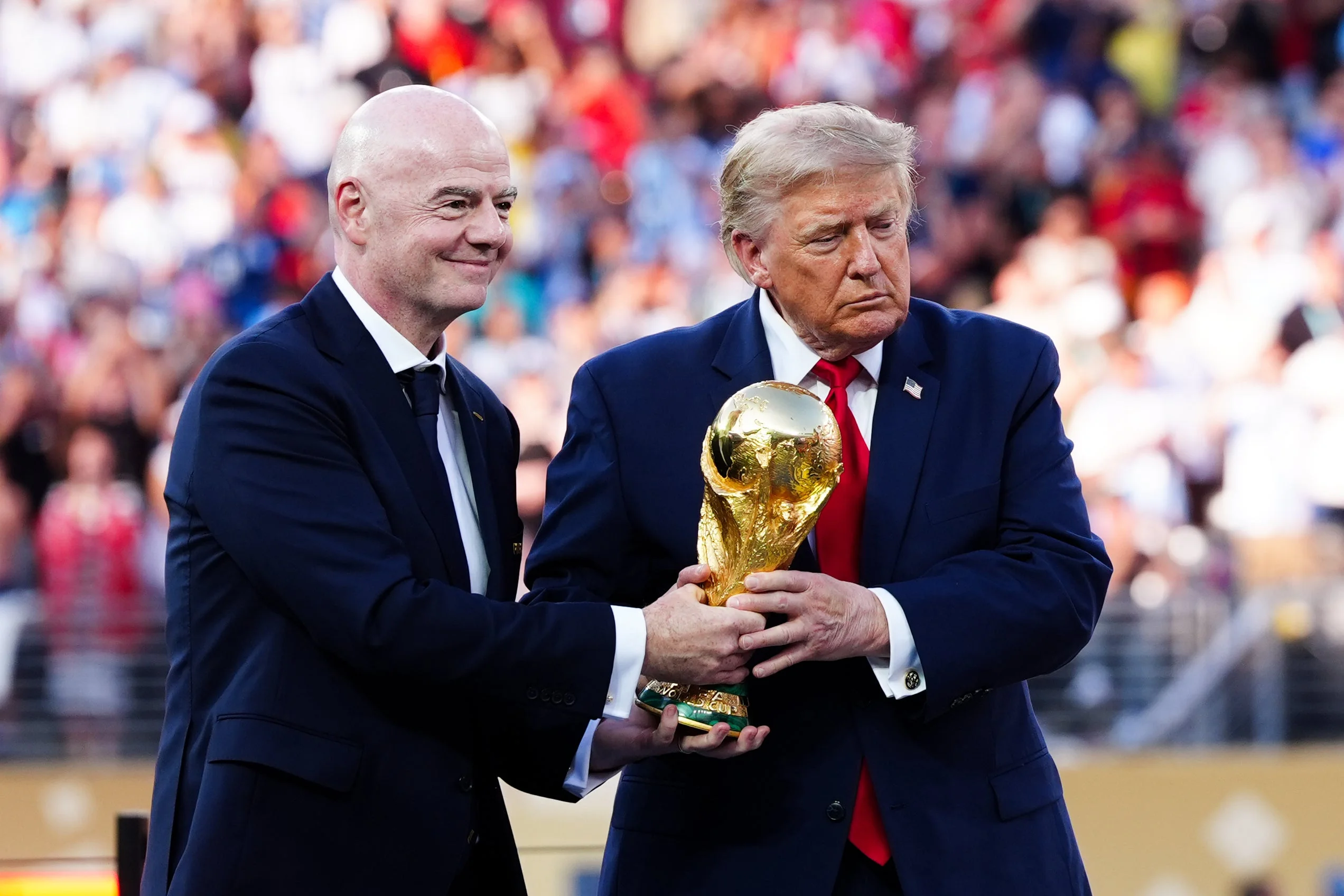Donald Trump (right) called Fifa president Gianni Infantino about Balogun’s red card